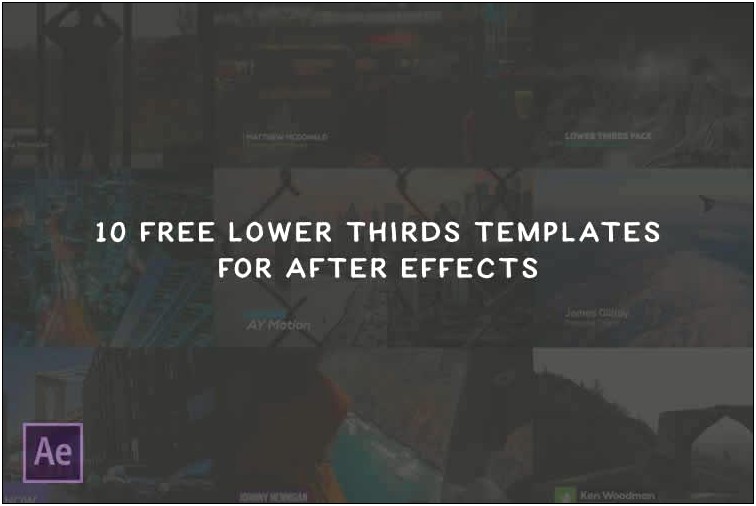 Adobe After Effects Lower Third Free Templates