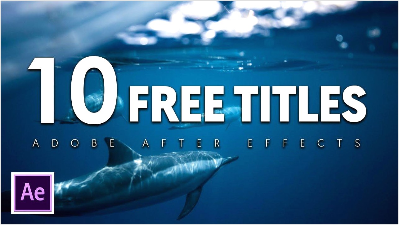 Adobe After Effects Title Templates Free