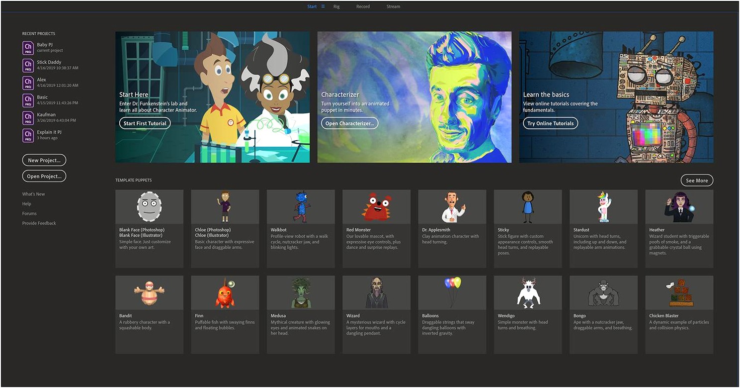 Adobe Character Animator Templates Free Download