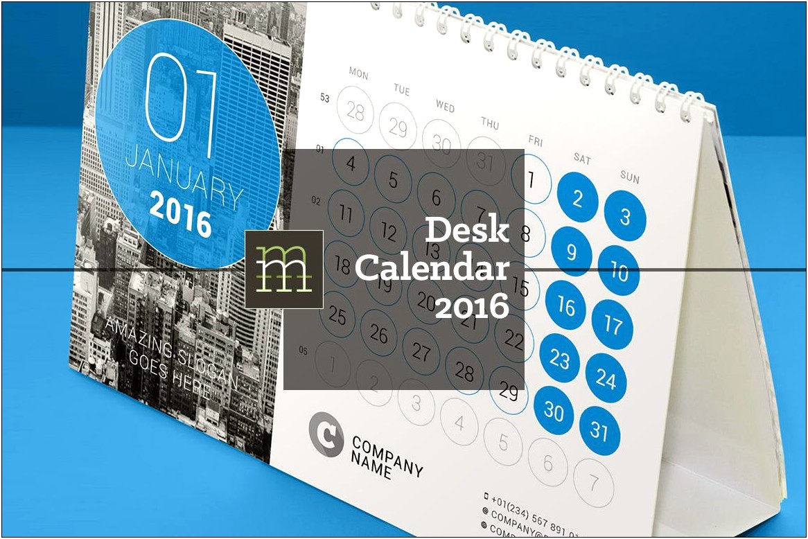 Adobe Illustrator Calendar Template 2016 Free