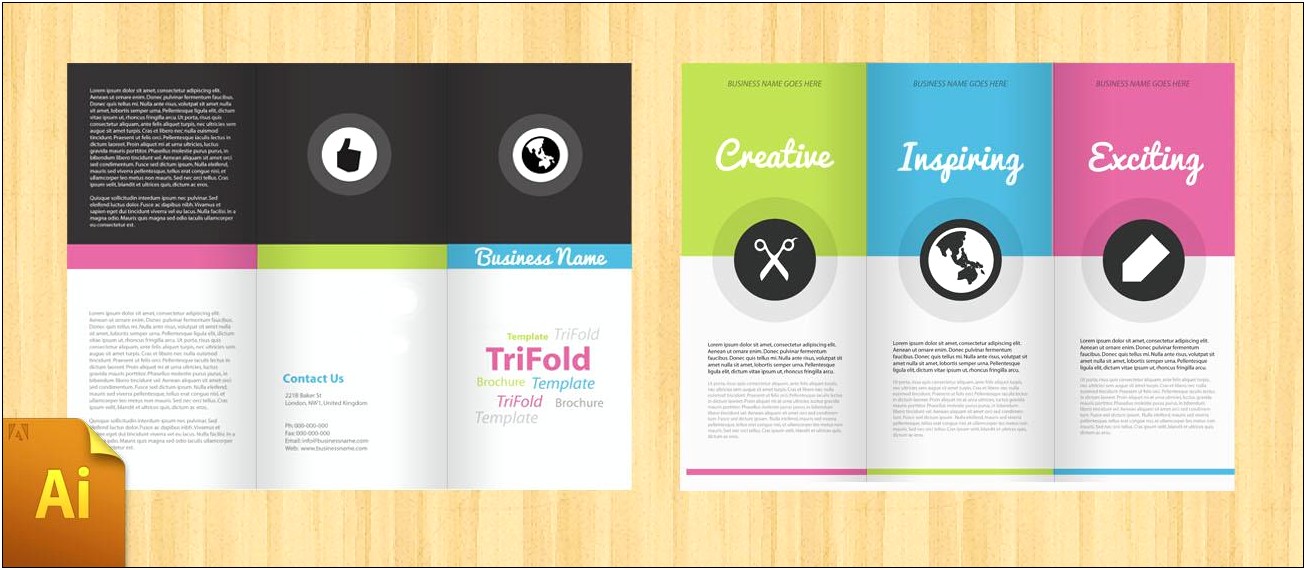 Adobe Illustrator Tri Fold Brochure Template Free