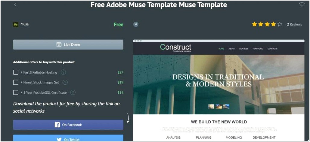 Adobe Muse Landing Page Templates Free