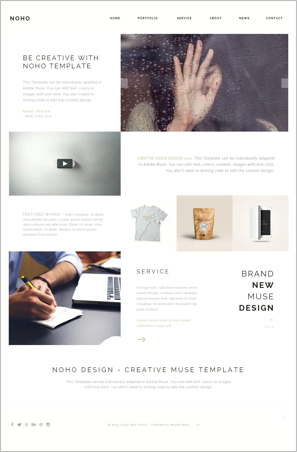 Adobe Muse One Page Template Free