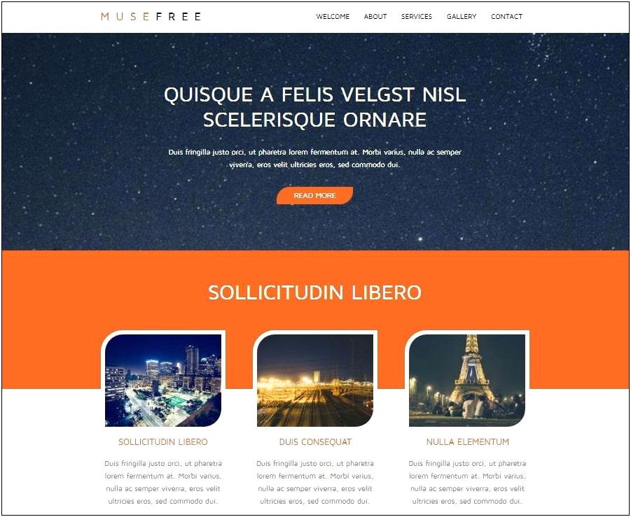 Adobe Muse Responsive Template Free Download