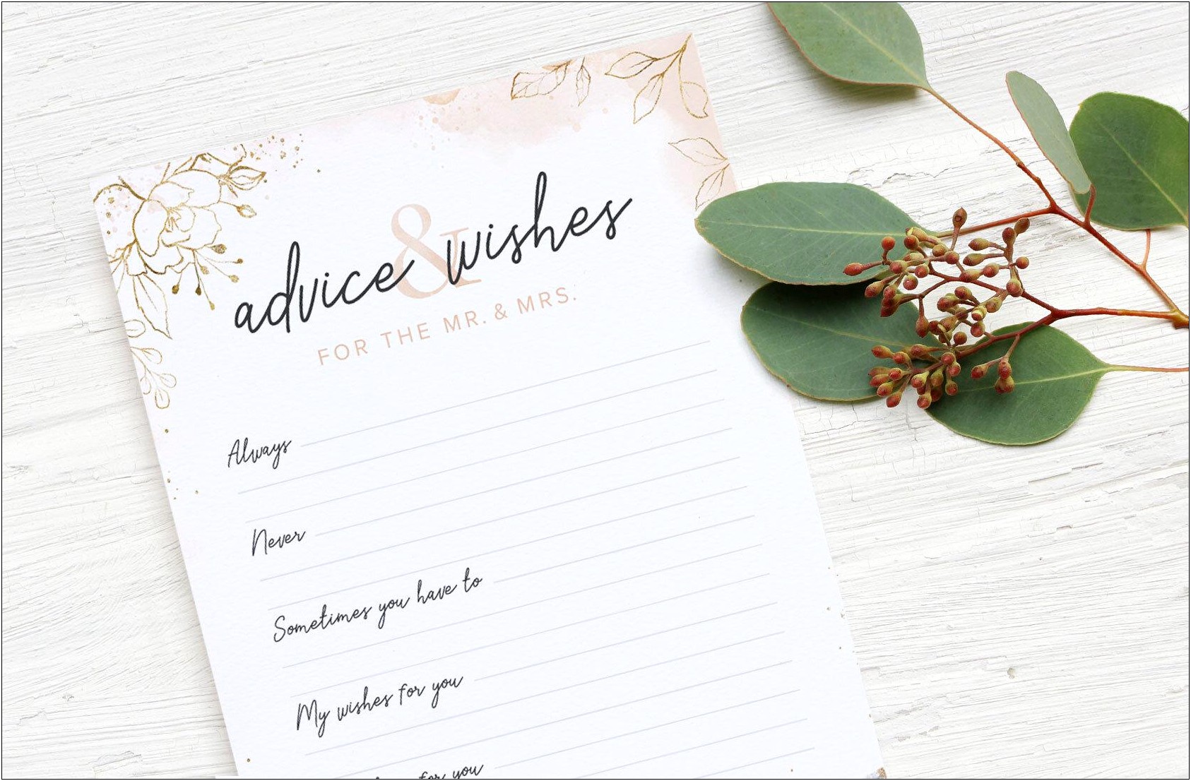 Advice For The Bride Free Templates