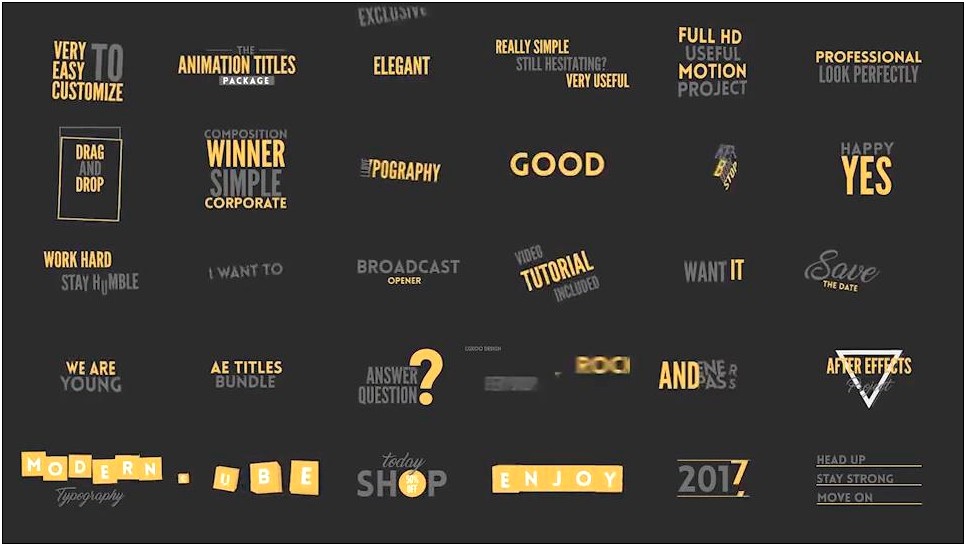After Effects Free Title Templates Download