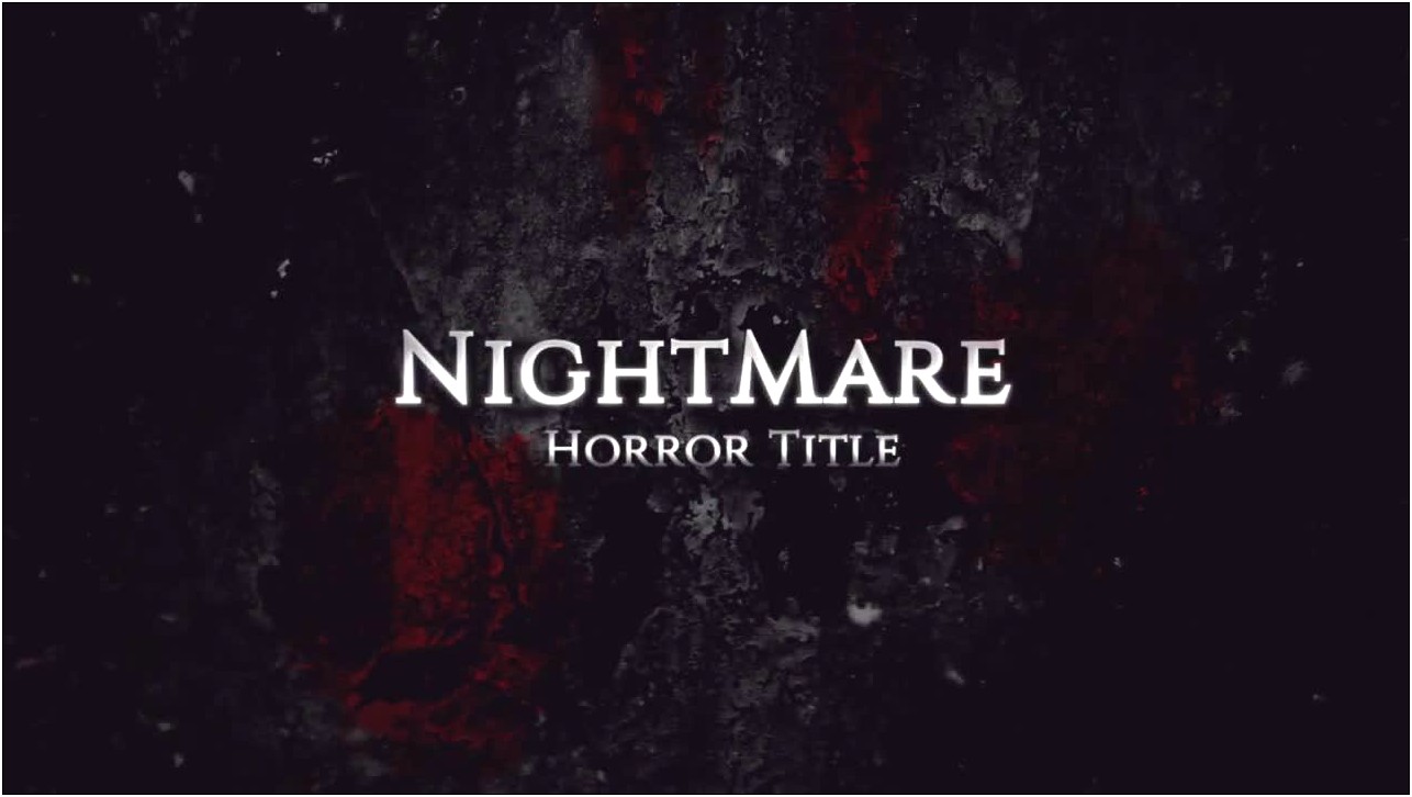 After Effects Horror Movie Title Templates Free Download