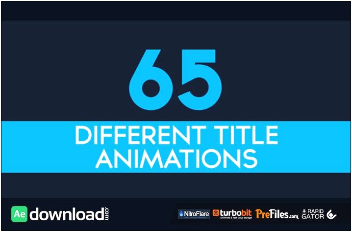 After Effects Template 65 Title Animations Free Download