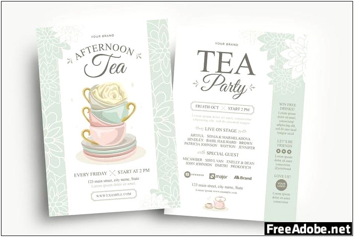 Afternoon Tea Menu Templates Free Download