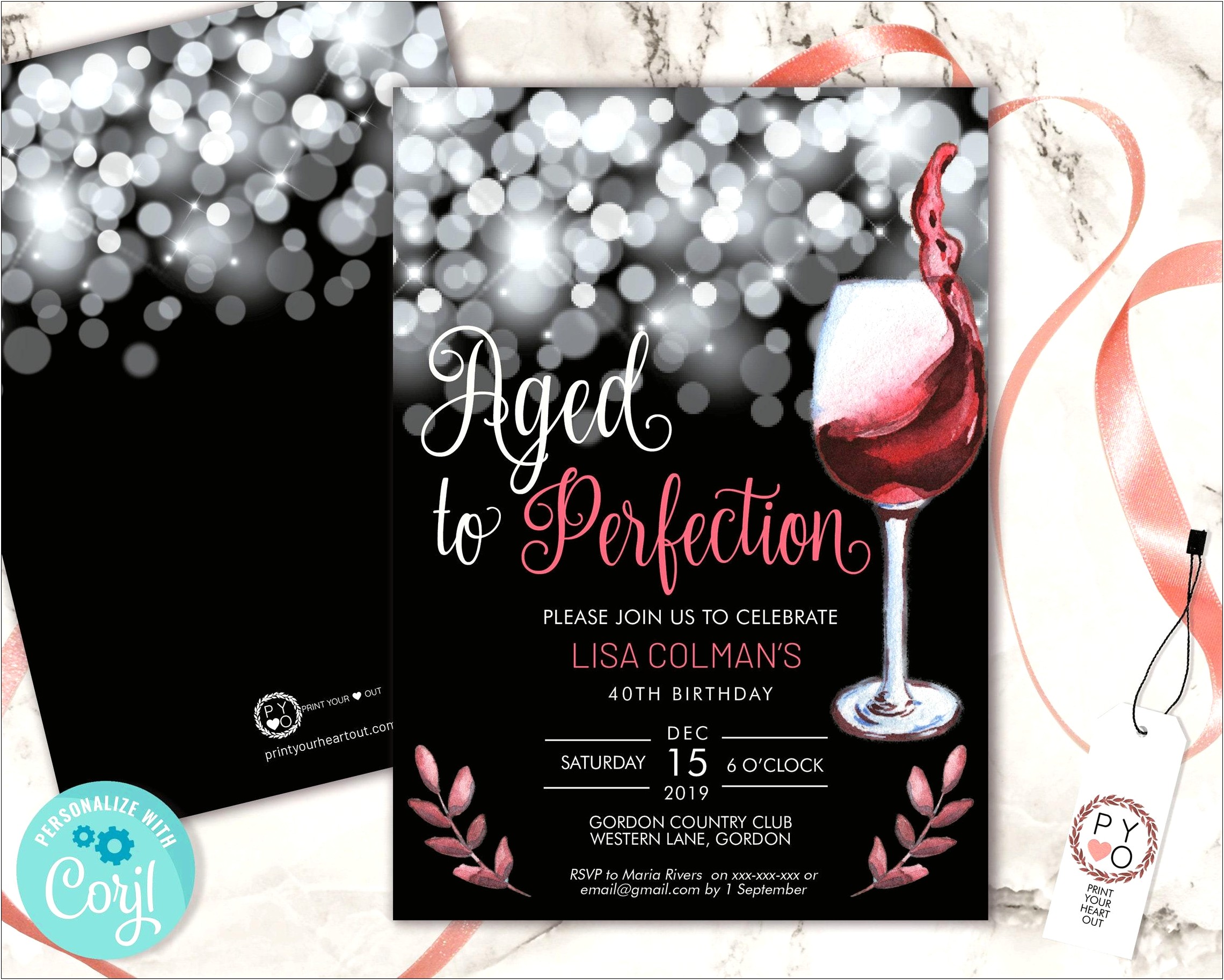 Aged To Perfection Invitation Free Template