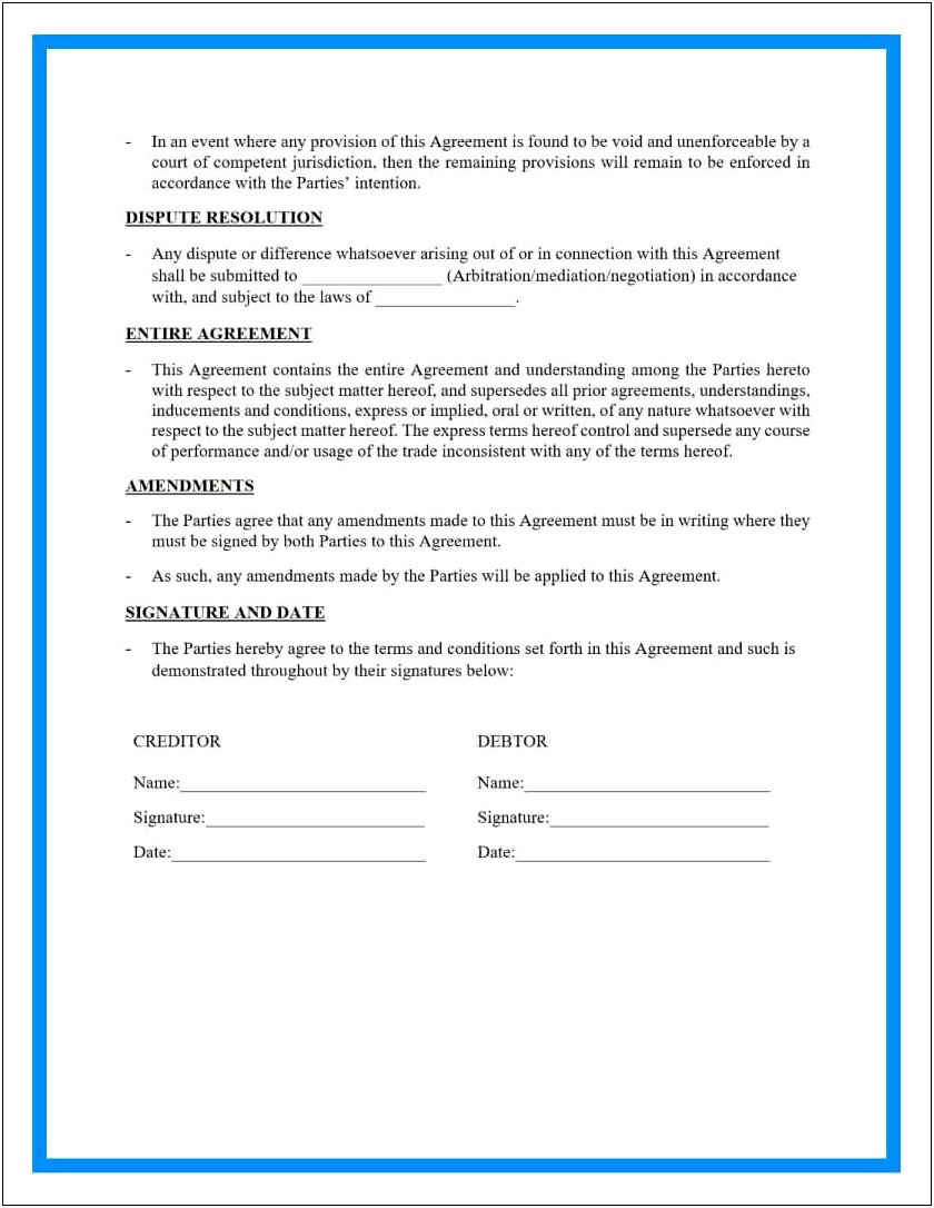 Agreement Between Two Parties Template Free