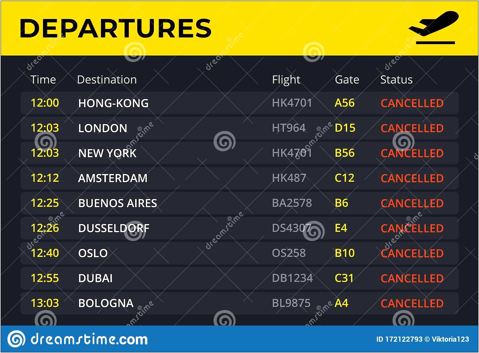 Airport Departure Board Template Animated Free
