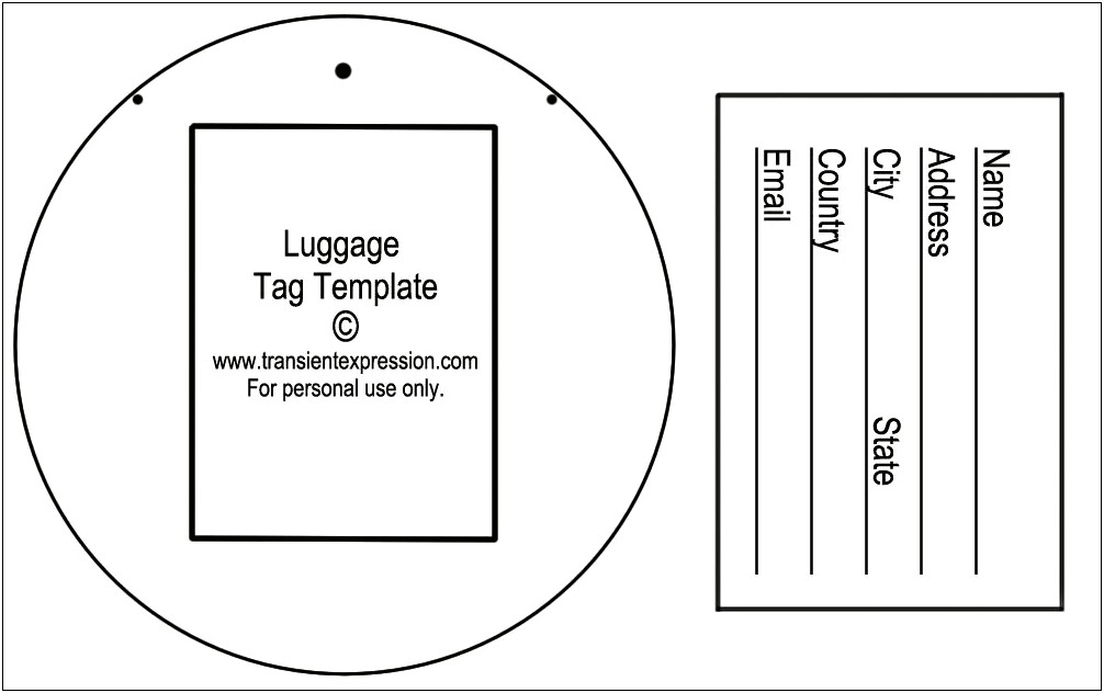 Airways Luggage Tag Template Free Printable