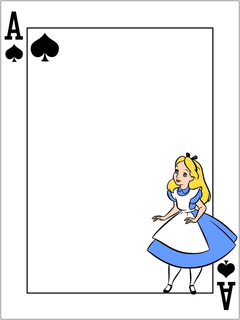 Alice In Wonderland Playing Card Template Free