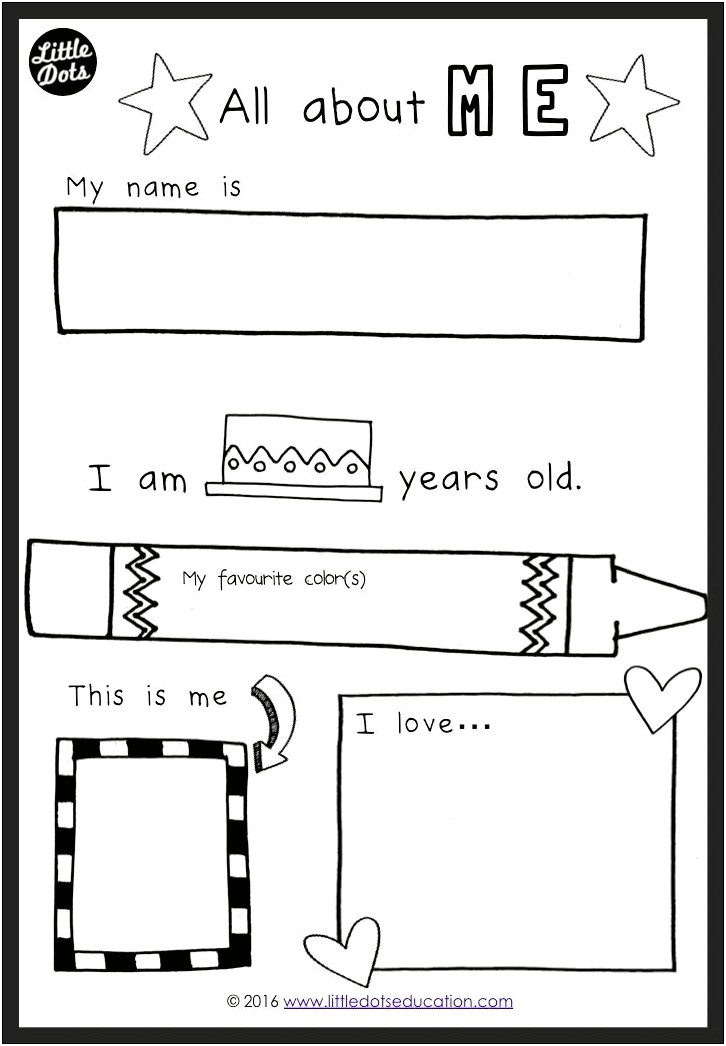 All About Me Free Printable Template
