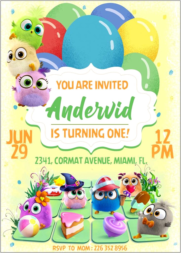 Angry Birds Birthday Party Invitation Template Free