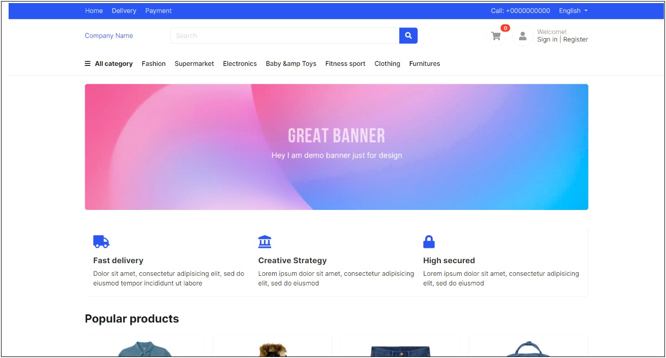Angular 7 Ecommerce Template Free Download