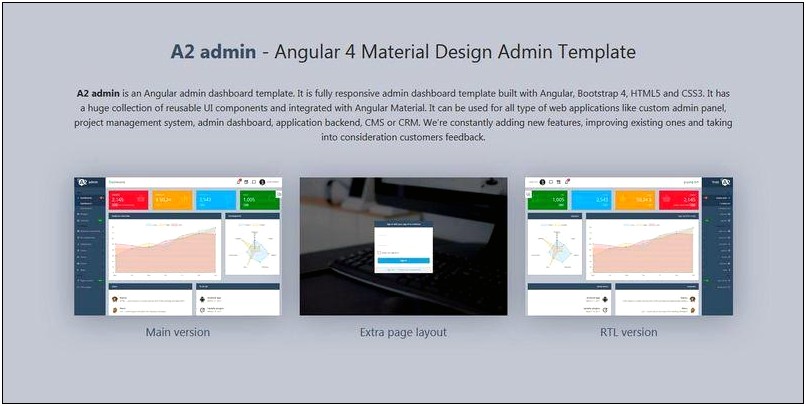 Angular Material Design Admin Template Free Download