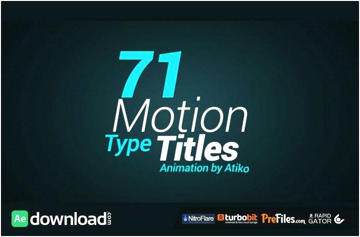 Animated Titles After Effects Templates Free