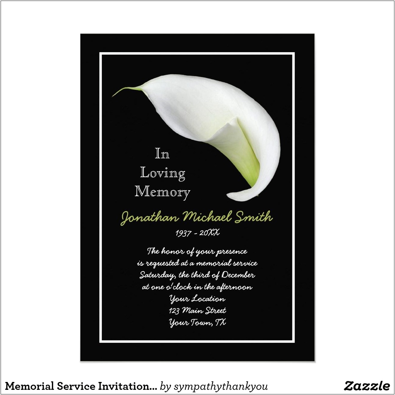 Announcement For Funeral Service Template Free