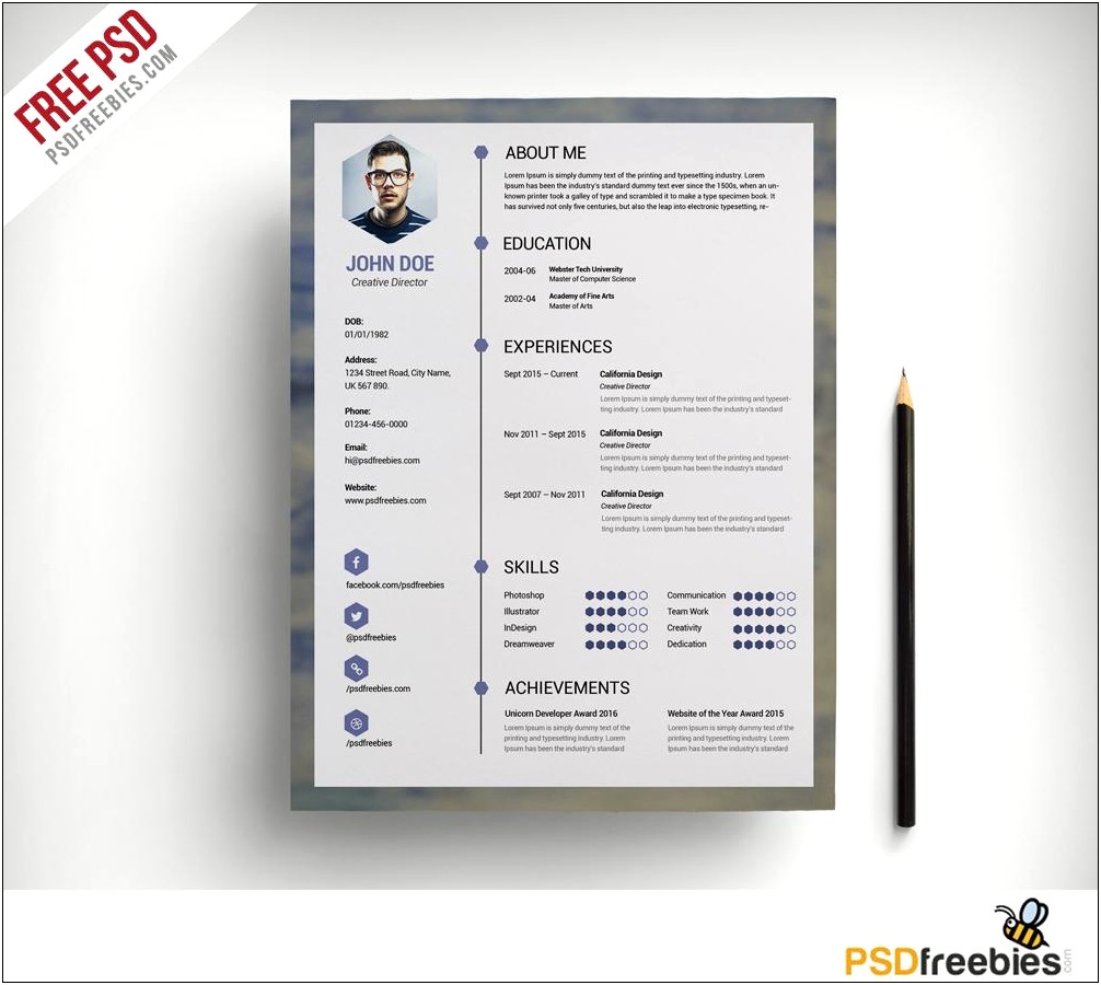 Architect Cv Template Psd Free Download