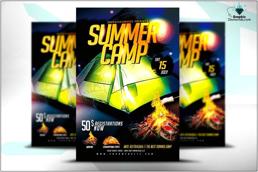 Around The World Summer Camp Flyer Free Template