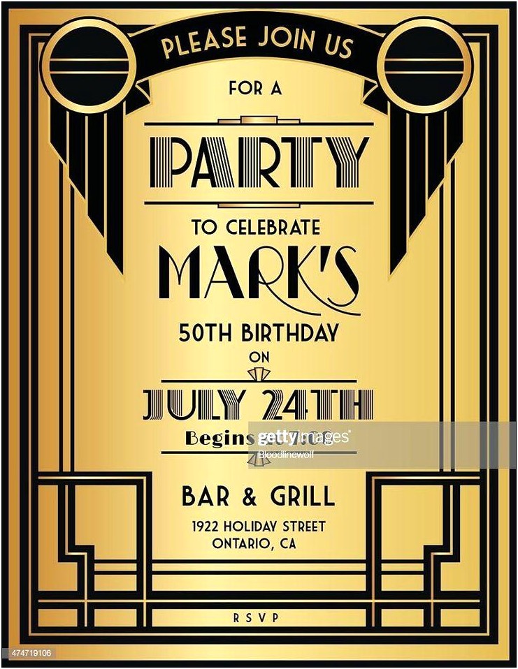 Art Deco Party Invitation Templates Free