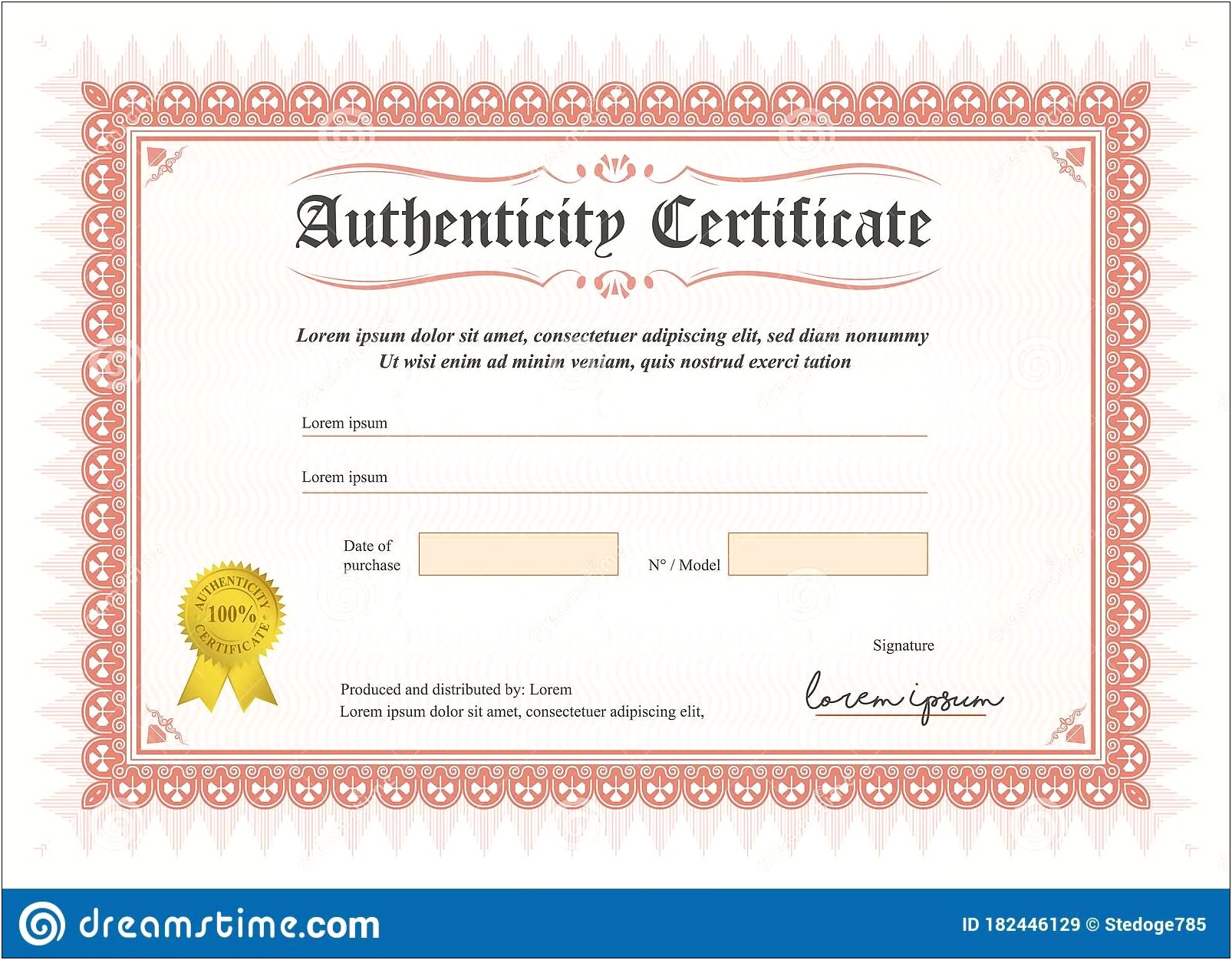 Artist Certificate Of Authenticity Template Free