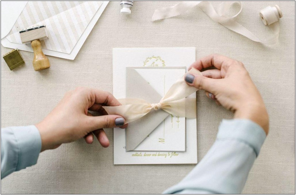 Assembling Wedding Invitations With Inner Envelope