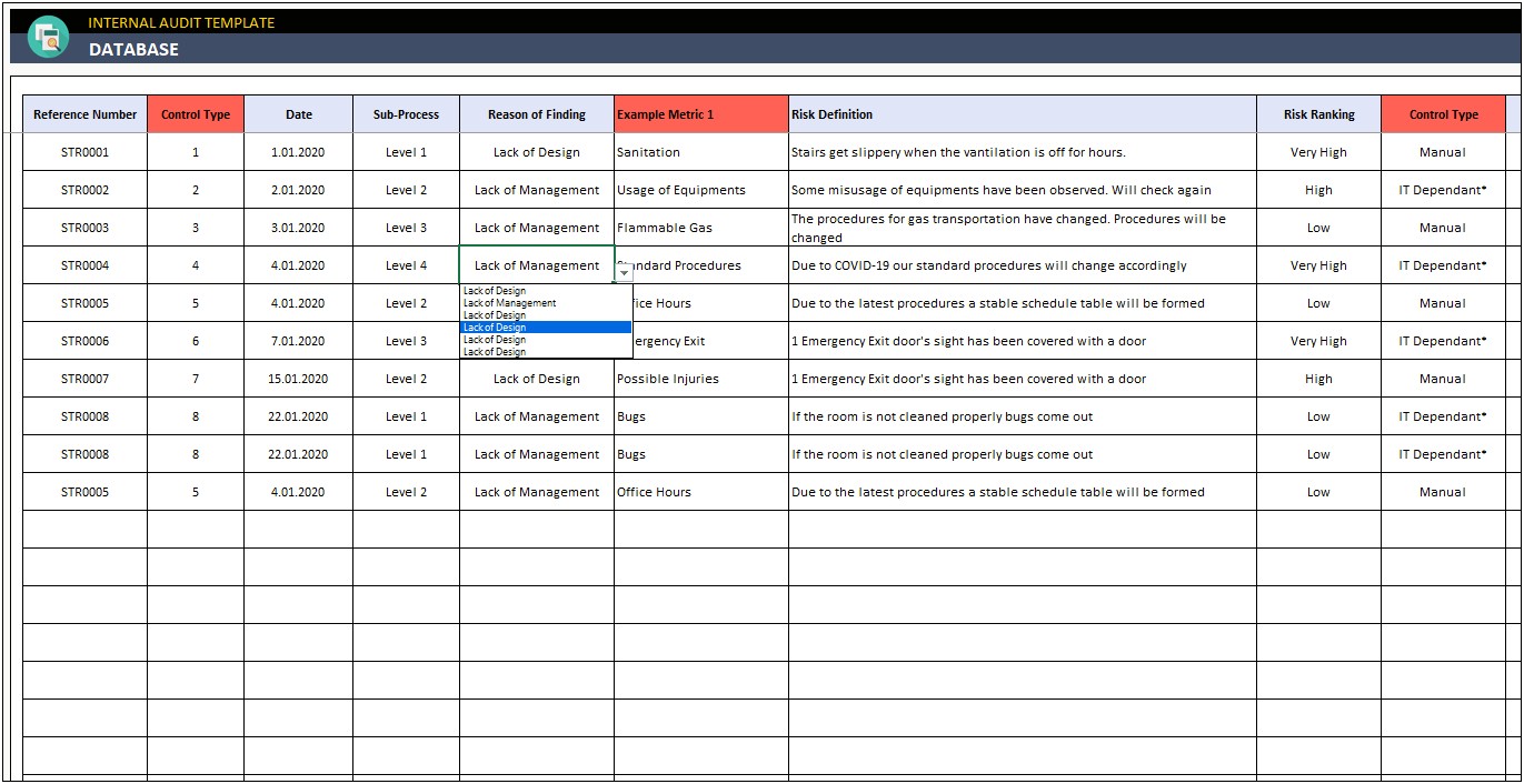 Audit Plan Template Excel Free Download