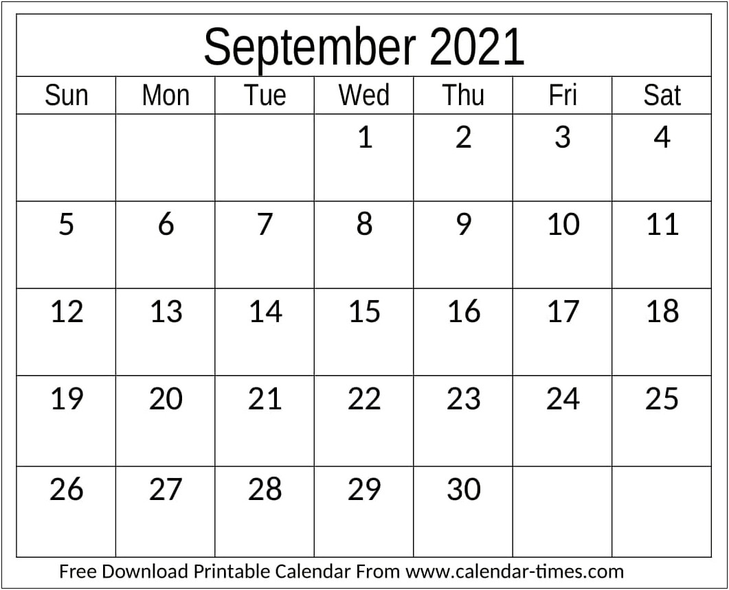 August And September Calendar Templates Free