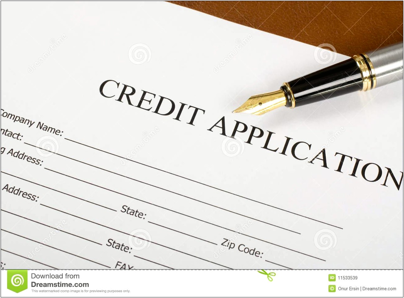 Auto Credit Application Form Template Free