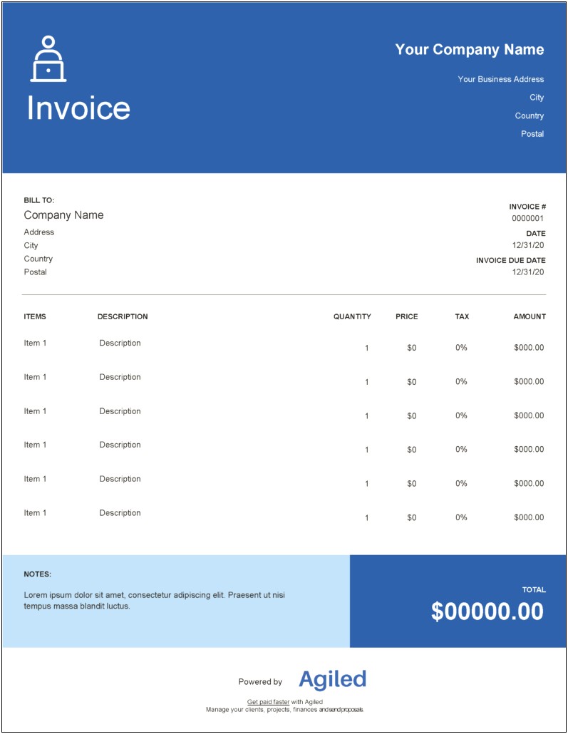 Auto Service Invoice Template Free Download Vertex
