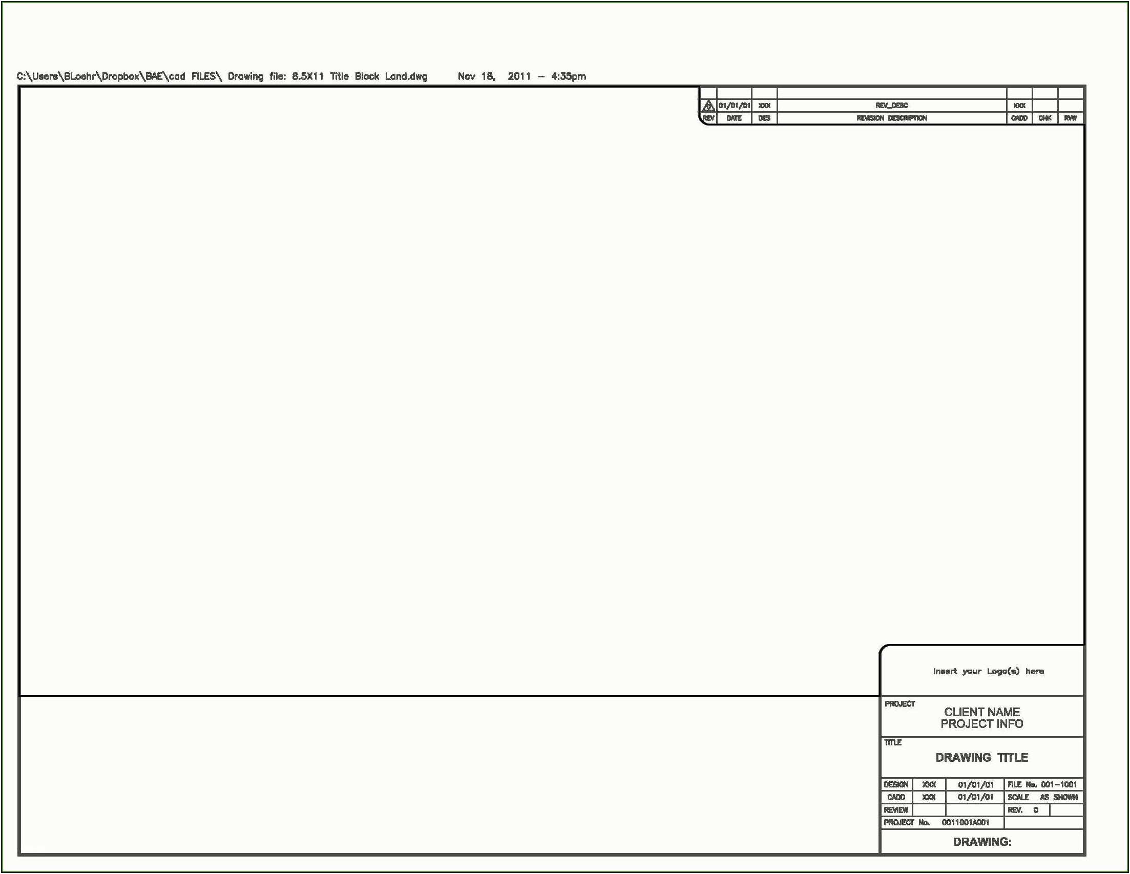 Autocad Title Block Template Download Free