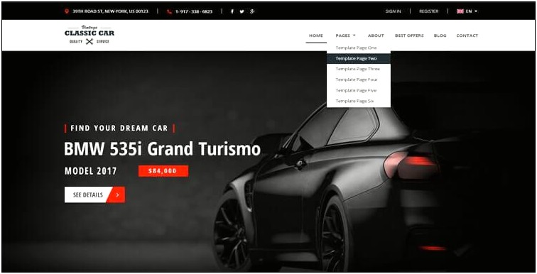 Autoclub Auto Dealer Template Free Download