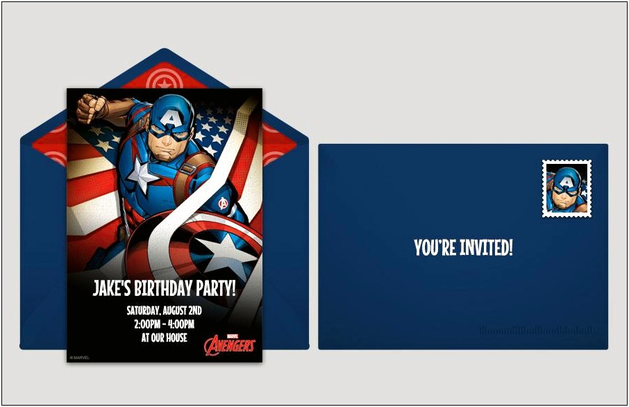 Avengers Theme Birthday Party Invitation Template Free