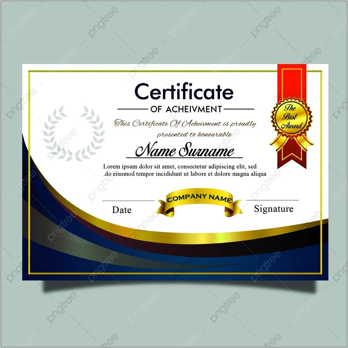 Award Certificate Psd Template Free Download