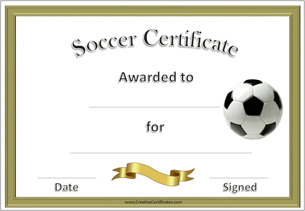 Award Sports Certificate Template Free Download