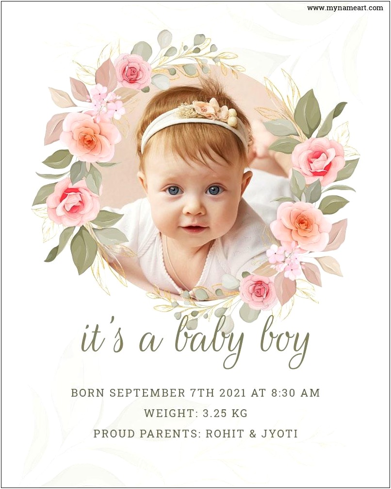 Baby Birth Announcement Cards Online Free Template