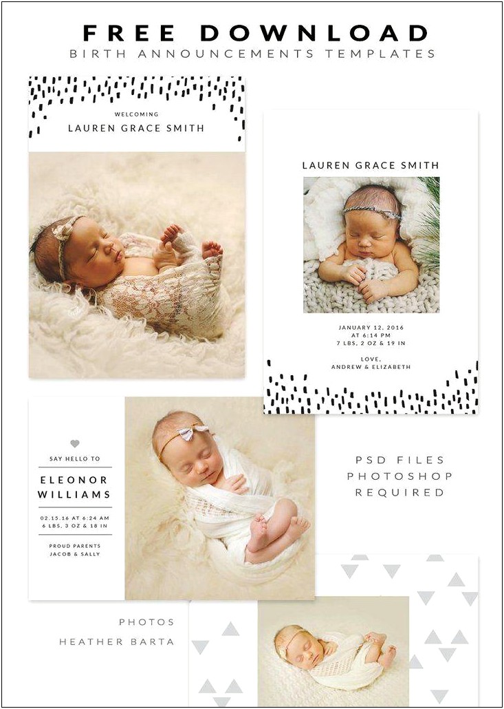 Baby Birth Announcements Template Free Download