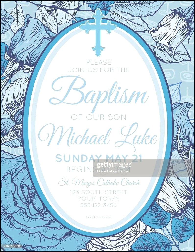 Baby Boy Baptism Invitation Template Free