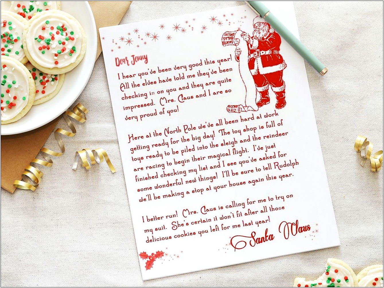 Baby First Christmas Letters From Santa Templates Free