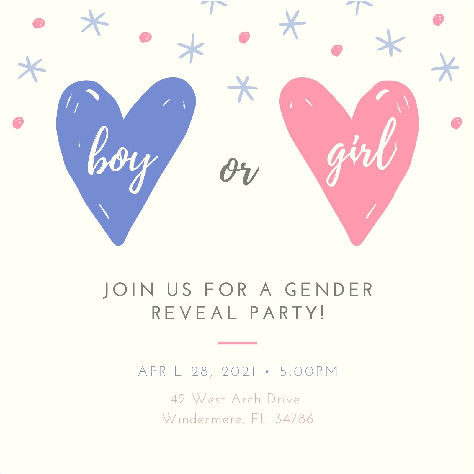Baby Gender Reveal Invitation Free Templates