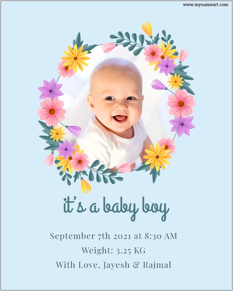 Baby Girl Announcement Card Template Free