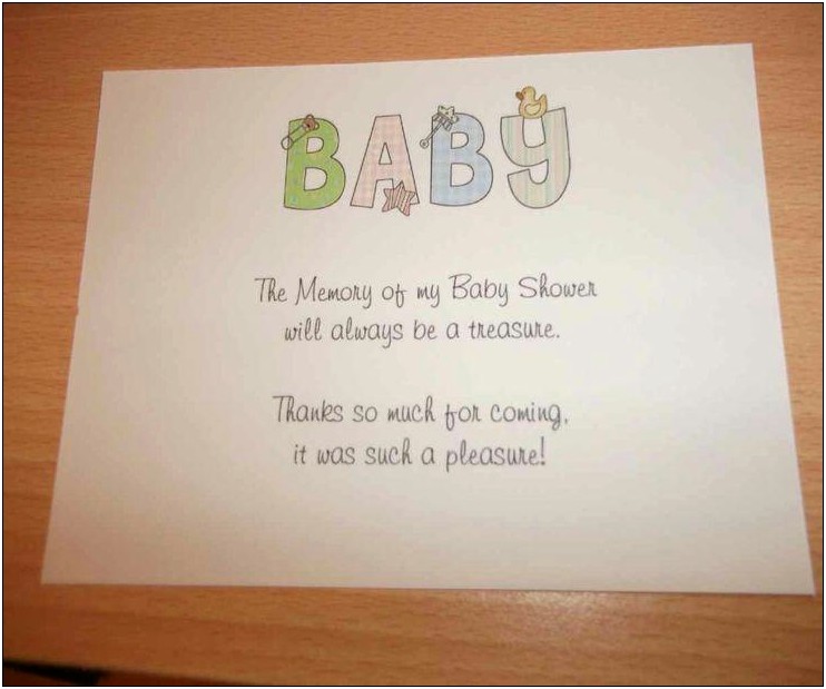 Baby Girl Shower Thank You Note Templates Free