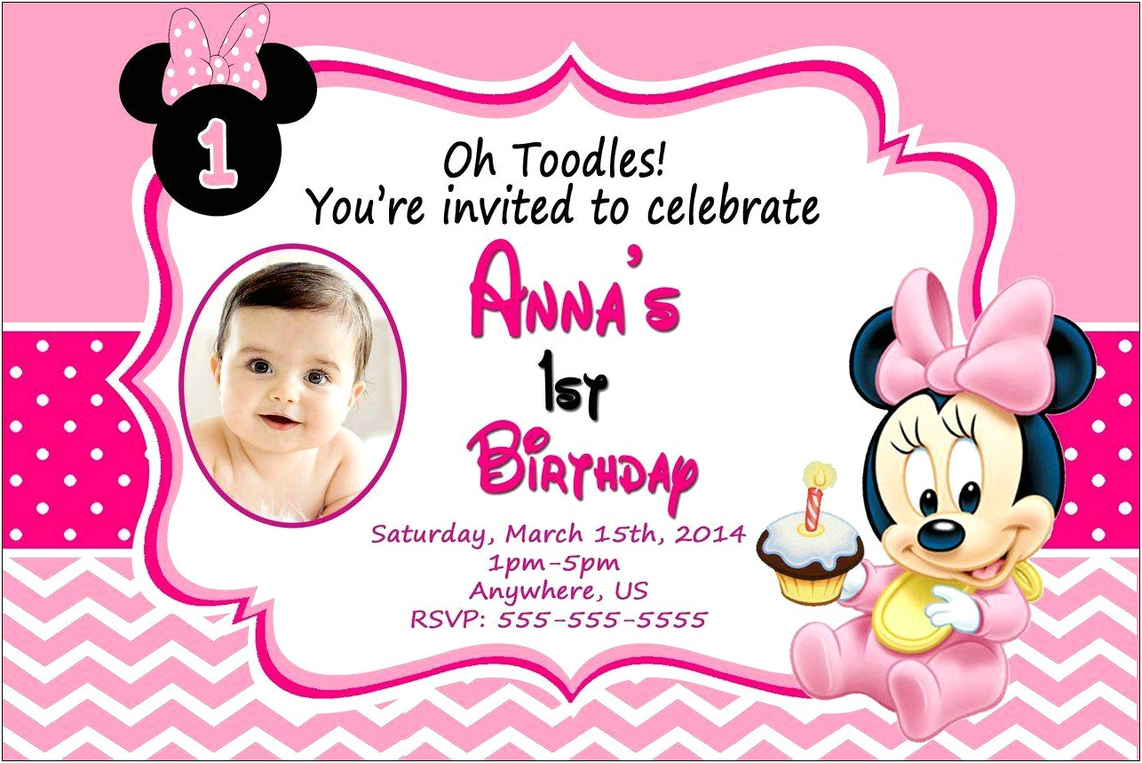 Baby Minnie Mouse Invitations Templates Free