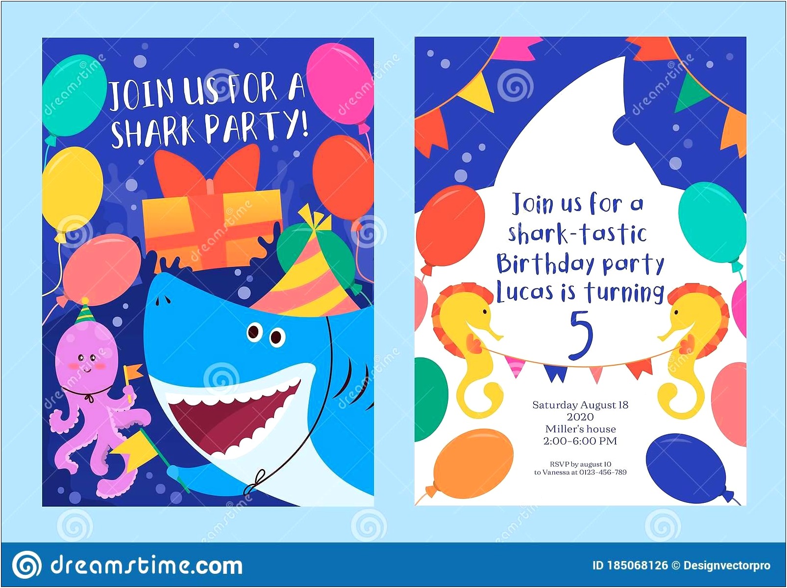 Baby Shark Birthday Invitation Free Template