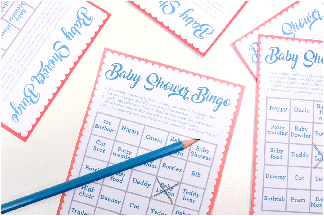 Baby Shower Bingo Card Templates Free