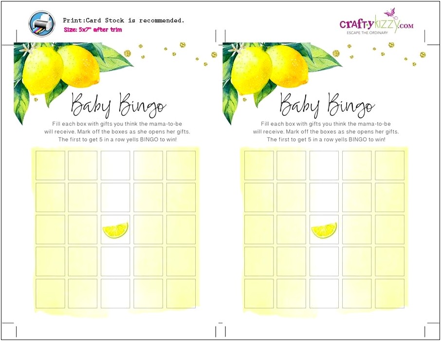 Baby Shower Bingo Game Templates Free