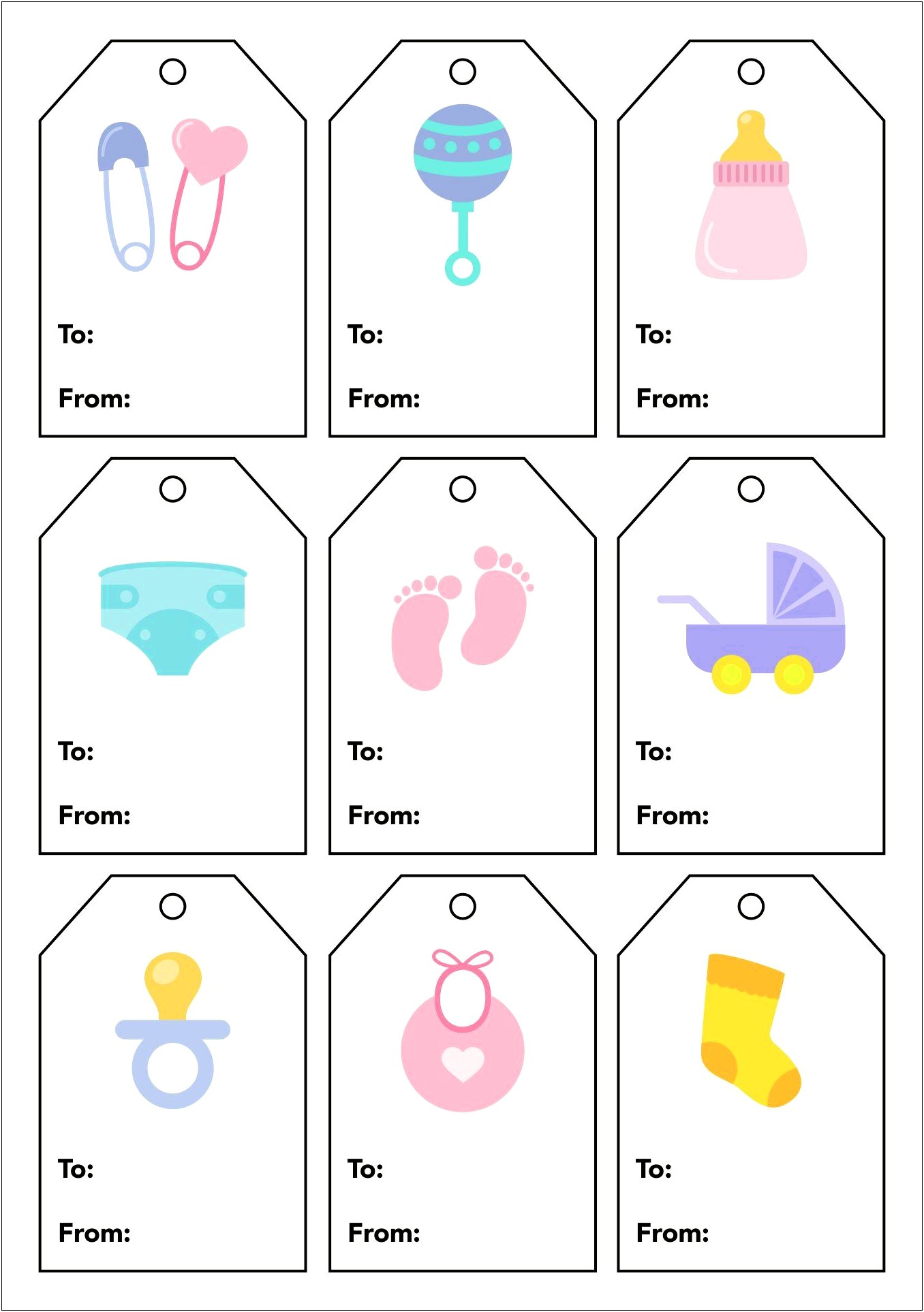 Baby Shower Gift Tag Templates Free